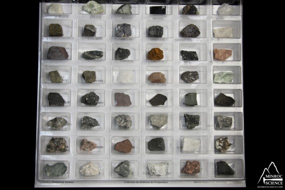 CC0430 Collection de 24 roches et 24 minéraux du prospecteur